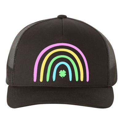 Green Four Leaf Clover Rainbow St Patricks Day Yupoong Adult 5-Panel Trucker Hat