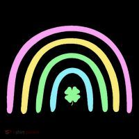 Green Four Leaf Clover Rainbow St Patricks Day Button