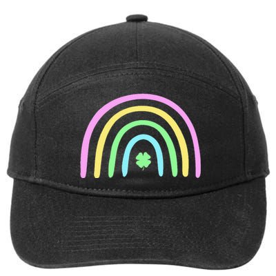 Green Four Leaf Clover Rainbow St Patricks Day 7-Panel Snapback Hat