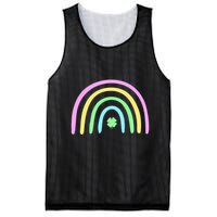 Green Four Leaf Clover Rainbow St Patricks Day Mesh Reversible Basketball Jersey Tank