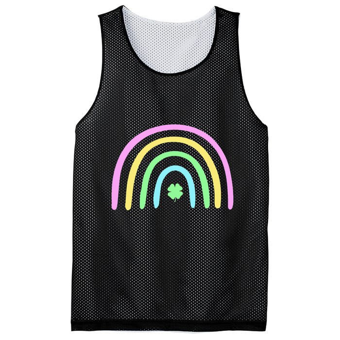 Green Four Leaf Clover Rainbow St Patricks Day Mesh Reversible Basketball Jersey Tank