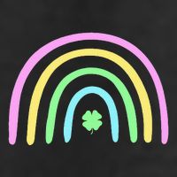 Green Four Leaf Clover Rainbow St Patricks Day 25L Jumbo Tote