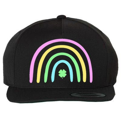 Green Four Leaf Clover Rainbow St Patricks Day Wool Snapback Cap