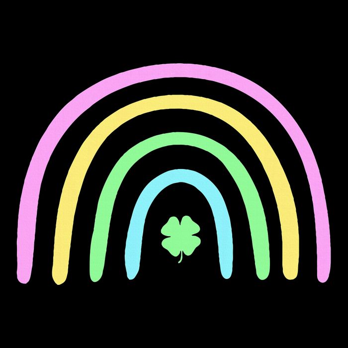 Green Four Leaf Clover Rainbow St Patricks Day Wool Snapback Cap