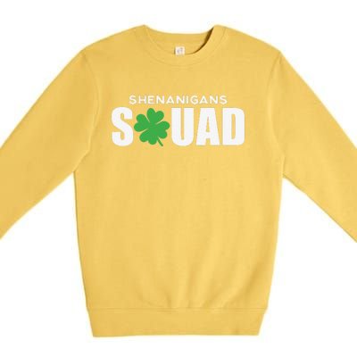 Green Four Leaf Clover funny St Patrick's Day  Premium Crewneck Sweatshirt