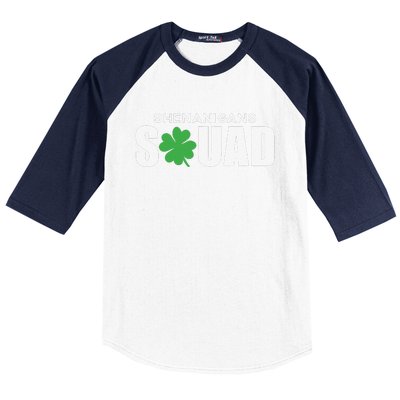 Green Four Leaf Clover funny St Patrick's Day  Baseball Sleeve Shirt