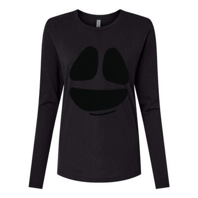 Ghost Face Lazy DIY Halloween Costume Funny Spooky Ghoul Womens Cotton Relaxed Long Sleeve T-Shirt