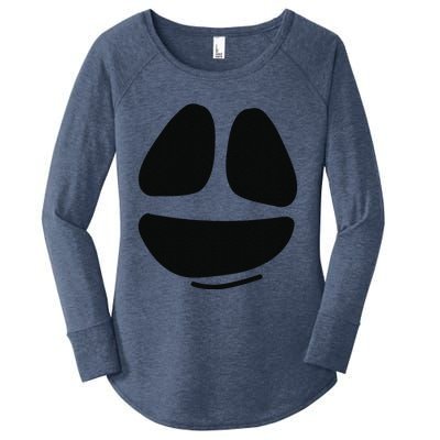 Ghost Face Lazy DIY Halloween Costume Funny Spooky Ghoul Women's Perfect Tri Tunic Long Sleeve Shirt