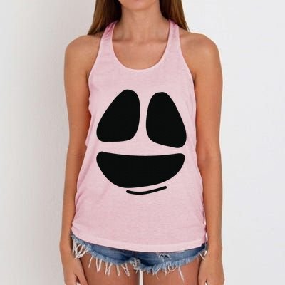 Ghost Face Lazy DIY Halloween Costume Funny Spooky Ghoul Women's Knotted Racerback Tank