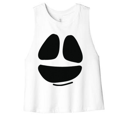 Ghost Face Lazy DIY Halloween Costume Funny Spooky Ghoul Women's Racerback Cropped Tank