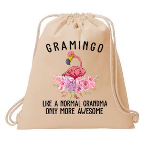 Gramingo Flamingo Like A Normal Grandma Only More Awesome Drawstring Bag