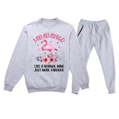 Gramingo Flamingo Like A Normal Grandma Only More Awesome Premium Crewneck Sweatsuit Set