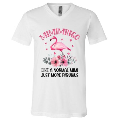 Gramingo Flamingo Like A Normal Grandma Only More Awesome V-Neck T-Shirt