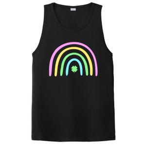 Green Four Leaf Clover Rainbow St Patrick's Day PosiCharge Competitor Tank