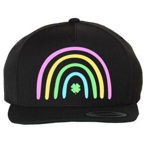 Green Four Leaf Clover Rainbow St Patrick's Day Wool Snapback Cap