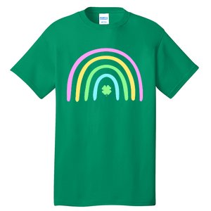 Green Four Leaf Clover Rainbow St Patrick's Day Tall T-Shirt