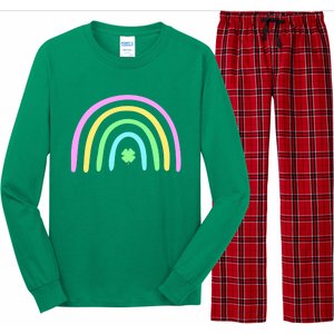 Green Four Leaf Clover Rainbow St Patrick's Day Long Sleeve Pajama Set