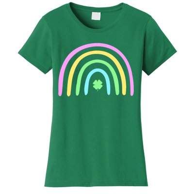 Green Four Leaf Clover Rainbow St Patrick's Day Women's T-Shirt