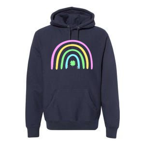 Green Four Leaf Clover Rainbow St Patrick's Day Premium Hoodie