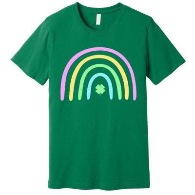 Green Four Leaf Clover Rainbow St Patrick's Day Premium T-Shirt