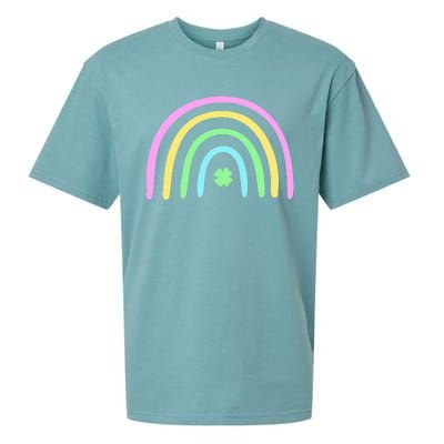 Green Four Leaf Clover Rainbow St Patrick's Day Sueded Cloud Jersey T-Shirt