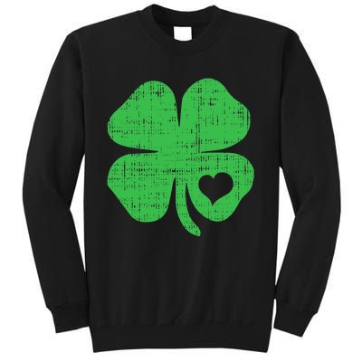 Green Four Leaf Clover Heart Hoodie St Patricks Day Sweatshirt