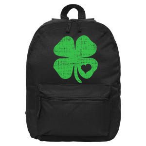 Green Four Leaf Clover Heart Hoodie St Patricks Day 16 in Basic Backpack