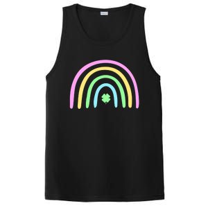 Green Four Leaf Clover Rainbow St Patrick's Day PosiCharge Competitor Tank