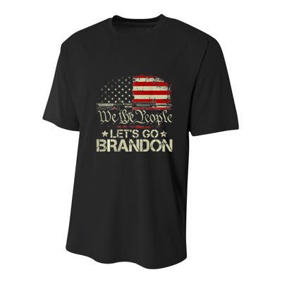 Gun Flag Lets Go Branson Brandon Lets Go Branson Youth Performance Sprint T-Shirt