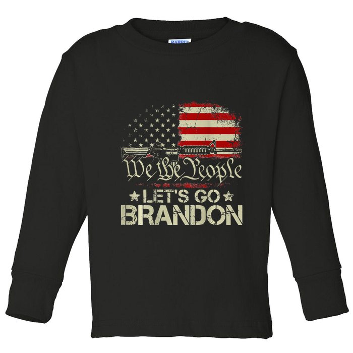 Gun Flag Lets Go Branson Brandon Lets Go Branson Toddler Long Sleeve Shirt