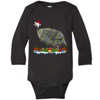 Guinea Fowl Lover Matching Santa Hat Guinea Fowl Christmas Baby Long Sleeve Bodysuit