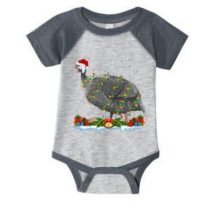 Guinea Fowl Lover Matching Santa Hat Guinea Fowl Christmas Infant Baby Jersey Bodysuit