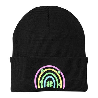 Green Four Leaf Clover Rainbow Happy St Patricks Day Beanie