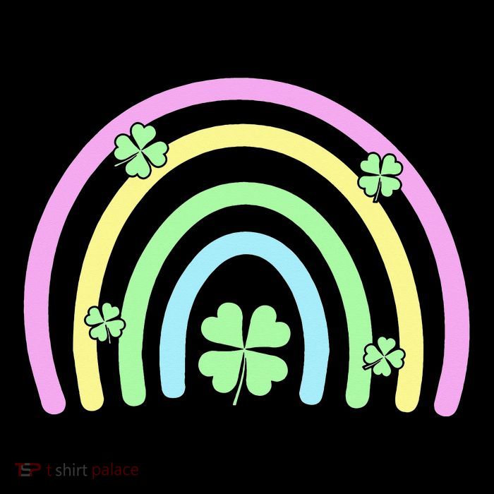 Green Four Leaf Clover Rainbow Happy St Patricks Day Wool Snapback Cap