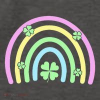 Green Four Leaf Clover Rainbow Happy St Patricks Day Vector Backpack