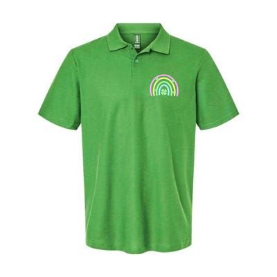 Green Four Leaf Clover Rainbow Happy St Patricks Day Polo