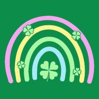 Green Four Leaf Clover Rainbow Happy St Patricks Day Magnet