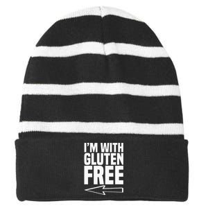 Gluten Free Lifestyle Wheat Celiac Disease Awareness Striped Beanie with Solid Band