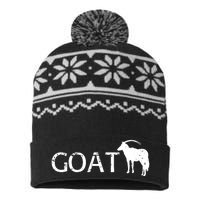 Goat Funny Logo USA-Made Snowflake Beanie