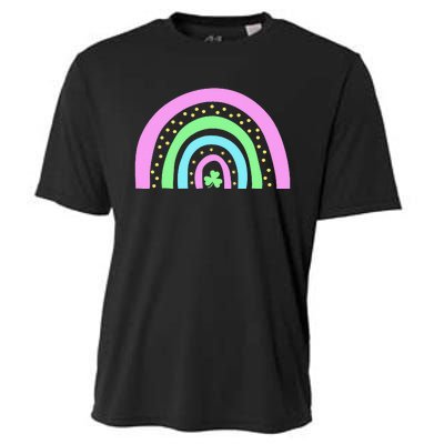 Green Four Leaf Clover Rainbow St Patrick's Day Cooling Performance Crew T-Shirt