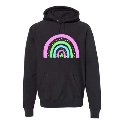 Green Four Leaf Clover Rainbow St Patrick's Day Premium Hoodie