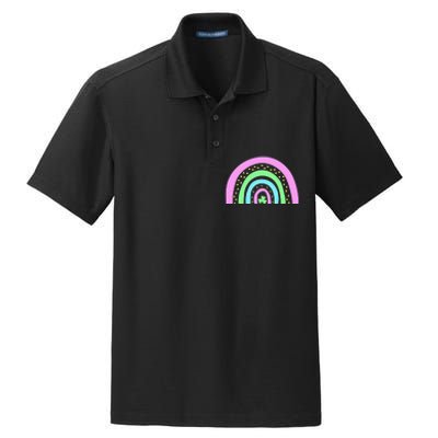 Green Four Leaf Clover Rainbow St Patrick's Day Dry Zone Grid Polo