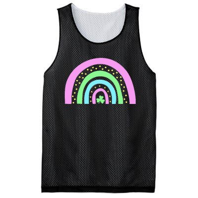 Green Four Leaf Clover Rainbow St Patrick's Day Mesh Reversible Basketball Jersey Tank