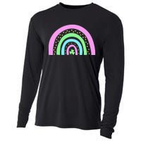 Green Four Leaf Clover Rainbow St Patrick's Day Cooling Performance Long Sleeve Crew