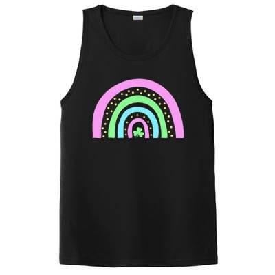 Green Four Leaf Clover Rainbow St Patrick's Day PosiCharge Competitor Tank