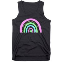 Green Four Leaf Clover Rainbow St Patrick's Day Tank Top