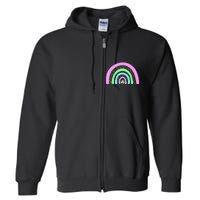 Green Four Leaf Clover Rainbow St Patrick's Day Full Zip Hoodie