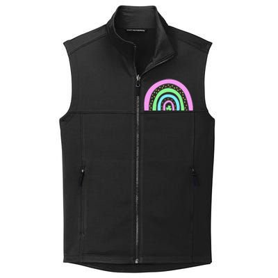 Green Four Leaf Clover Rainbow St Patrick's Day Collective Smooth Fleece Vest