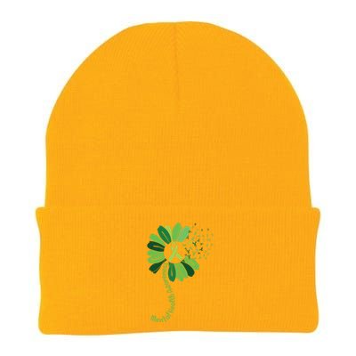 Green Flower Mental Health Awareness Knit Cap Winter Beanie