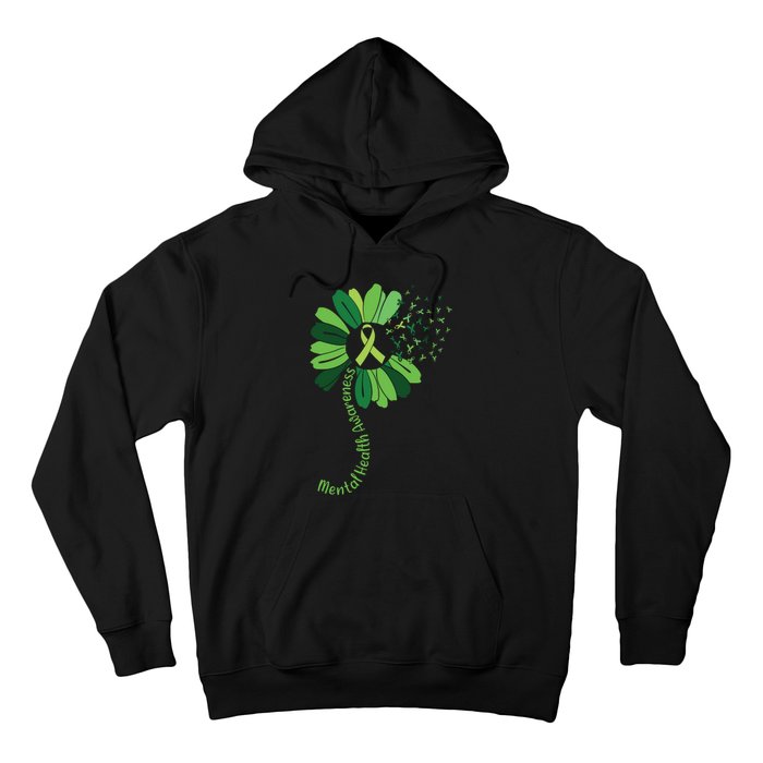 Green Flower Mental Health Awareness Hoodie